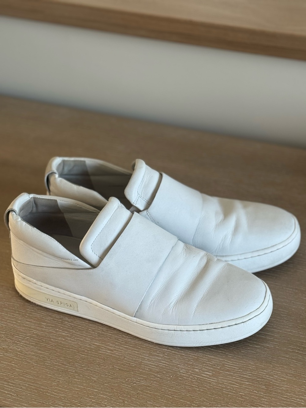 Via Spiga Ryder White Slip-On Leather Sneakers 10